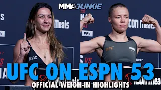 UFC on ESPN 53 Weigh-In Highlights: Amanda Ribas vs. Rose Namajunas Main Event Official