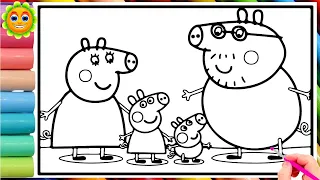 Peppa Pig family Outside | Peppa Pig Official Full Episodes | Peppa Pig coloring pages