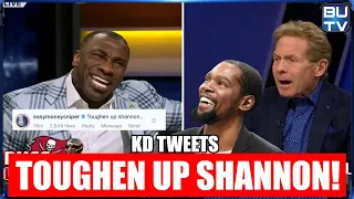 Kevin Durant Tweets "Toughen Up Shannon"  to Shannon Sharpe & Skip Bayless  Undisputed Viral Video