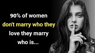 90% of Women don't Marry who they Love, They Marry who is... | Amazing Psychology Facts
