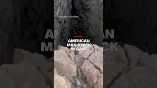 American man stuck in cave