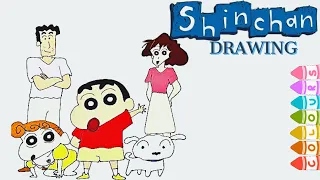 SHINCHAN AND HIS FAMILY DRAWING