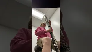 Playing a Contrabass Clarinet