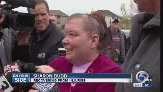 6pm Sharon Budd returns home to cheers and tears