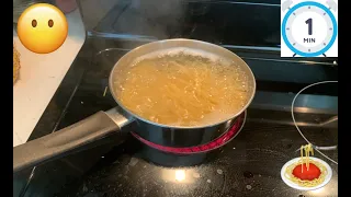 ASMR 1 Minute Cooking Spaghetti (Water Boiling Sounds) [No Talking]