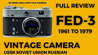 Old Antique Vintage Camera - FED-3 USSR Soviet Union Russian RF 35mm - #vintage #camera #review