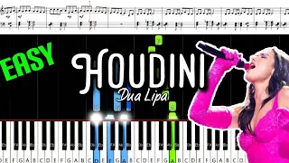 Dua Lipa - Houdini (Easy Piano Tutorial with Sheet Music)