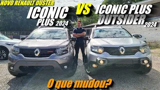 Comparativo NOVO RENAULT DUSTER ICONIC PLUS OUTSIDER 2024 vs DUSTER ICONIC PLUS Turbo 2024. Mudanças