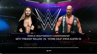 WWE 2K24 FULL MATCH — Seth Rollins vs Stone Cold  — World Heavyweight Title Match!"