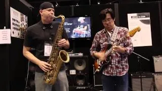 Isn't She Lovely guitar and sax duet - Tomo Fujita and James Calandrella NAMM 2014