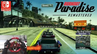 Let's Play Burnout Paradise Remastered with Hori Mario Kart Racing Wheel Pro Deluxe Nintendo Switch