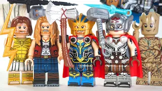 LEGO Thor Love and Thunder | Ravager Thor | Mighty Thor | Zeus | Groot Unofficial Lego Minifigures