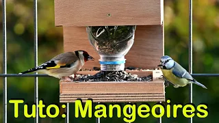 How to make a bird feeder and seed dispenser for the birds in your garden - DIY - Woodworking