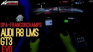 Assetto Corsa Competizione - Spa Night with rain - Audi r8 lms gt3 evo (onboard triple monitor)