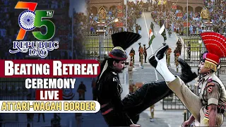 LIVE: Beating Retreat Ceremony at Wagah Border | Attari-Wagah Border Live | 75th Republic Day 2024
