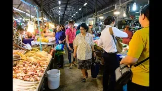 [4K] 2020 "Samrong Fresh Market" 24 hours local fresh market walk 4min from BTS station, Bangkok