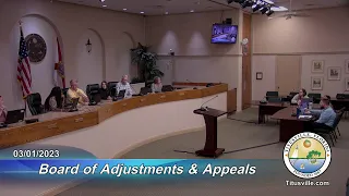 Board of Adjustments and Appeals Meeting — 3/1/2023 - 6:00 p.m.