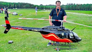 STUNNING !!! HUGE BELL-206 JETRANGER RC SCALE MODEL TURBINE HELICOPTER  / FLIGHT DEMONSTRATION !!!