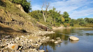 Fishing DEEP in the WOODS! (Flathead Catch and Cook)