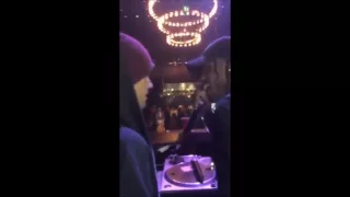 Justin Bieber, Travis Scott & DJ Chase B dancing at 1 OAK Nightclub in Los Angeles, February 25 2016