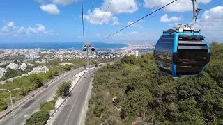 Cable Car Express Funicular in Haifa Israel Relaxing Trip in 4K