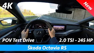 Škoda Octavia RS 2021 - POV Test drive in 4K | 2.0 TSI 245 HP (Launch Control 0 - 100 km/h)