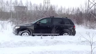 Реальный тест туарег снег 0градусов 2,5 TDI (VW2008)