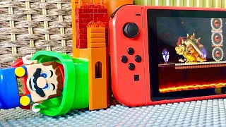 Lego Mario enters the Nintendo Switch  - Bowser's Castle to save Princess Peach! #legomario