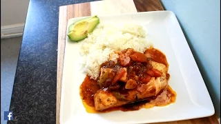 Brown Stew Salmon With Rice | Recipes By Chef Ricardo
