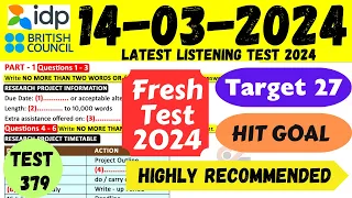 IELTS Listening Practice Test 2024 with Answers | 14.03.2024 | Test No - 379