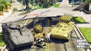 GTA 5 - Stealing Fictional Military Vehicles With Michael! | (GTA V Real Life Cars #75)