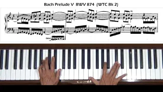 Bach Prelude and Fugue No. 5 in D Major BWV 874 (WTC Bk 2) Prelude Piano Tutorial