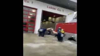 Fire station floods in Naples, Fl., as Hurricane Ian hits