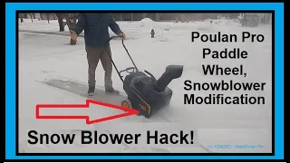 Snow blower hack for Poulan Pro / Husqvarna  ES 121 "Paddle Wheel" Snowblower that eases the load.
