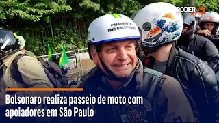 Bolsonaro realiza passeio de moto com apoiadores em São Paulo