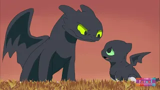 Toothless and his babies/Chimuelo y sus bebés