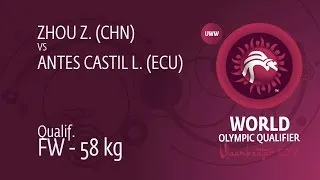 Qual. FW - 58 kg: L. ANTES CASTIL (ECU) df. Z. ZHOU (CHN), 4-4