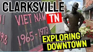 Clarksville Tn Downtown Old City Hall, военные мемориалы, кадры с дрона ...