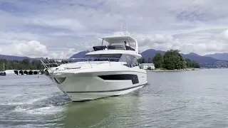 2022 Prestige 590 Running Footage at M & P Yacht Centre in Vancouver, BC