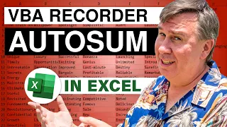 Excel - Excel Macro Tutorial: Overcoming AUTOSUM Button Limitations - Episode 823