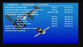 Стыковка ТПК «Союз МС-05» с МКС, открытие люков и ТВ репортаж