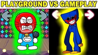 FNF Character Test | Gameplay VS Playground | FNF Mods | VS Doraemon Angry Huggy Wuggy Poppy Playtim