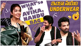 What"s In Avika , Nandu Bag | Vadhuvu Web Series Team Hilarious Interview | Avika Gor | Nandu