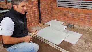 How To Lay An Indian Sandstone Patio Using Honed Stone