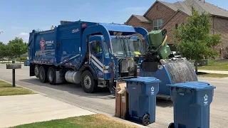 Republic Services of Fort Worth: Peterbilt Front Loader Curotto Can Garbage Trucks