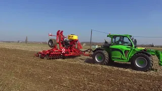 MERLO MF 40.9CS с дисковой бороной Beyne Terradisc. Телескопический погрузчик и трактор.