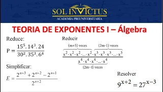 TEORIA DE EXPONENTES I (POTENCIACION) - NIVEL ESCOLAR Teoria y Ejercicios