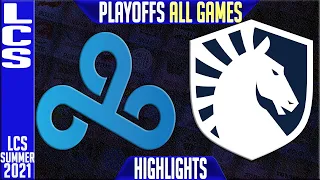 C9 vs TL Highlights ALL GAMES | LCS Summer Playoffs Round 1 | Cloud9 vs Team Liquid