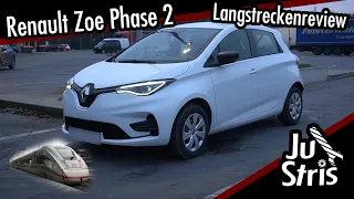 Review Renault Zoe Phase 2 EV50 R110 Langstrecke - E-Auto vs. Verbrenner vs. Zug - JuStris Garage