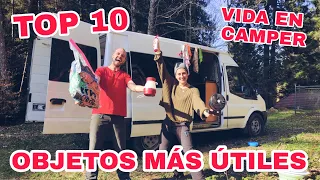 TOP 10 OBJETOS más útiles para vivir en FURGONETA CAMPER | De viaje en Troncofurgo